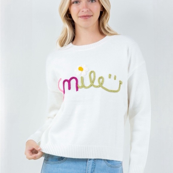 LAST1️⃣🍁New Fall🍁 Trendy Smile Pullover Sweater - Picture 1 of 5